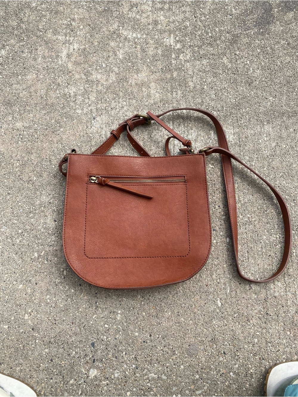 Sonoma Cognac Brown Crossbody Saddle Bag